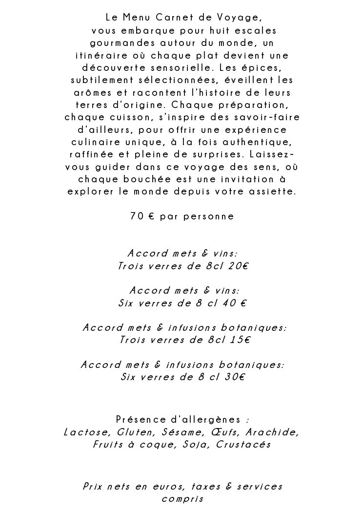 Menu Dégustation Suite