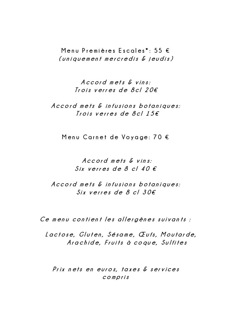 Menu Dégustation Suite